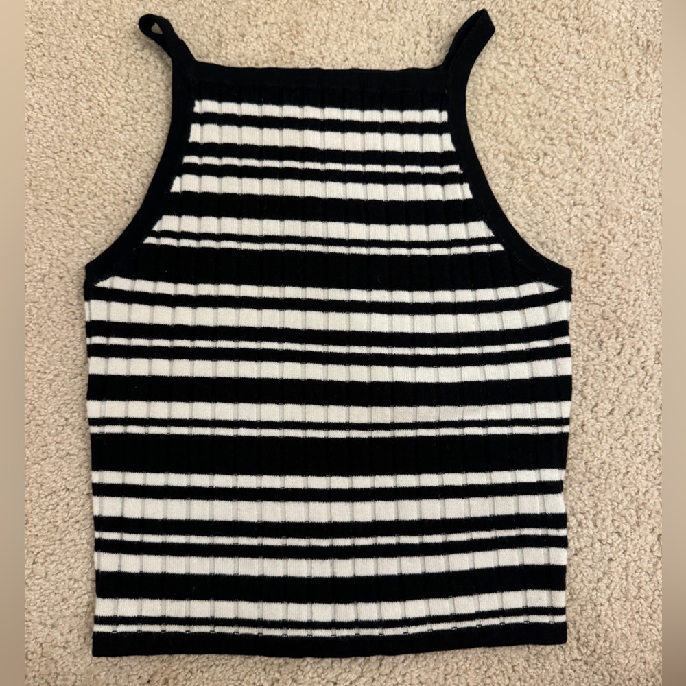 Black and White Striped Tank Top